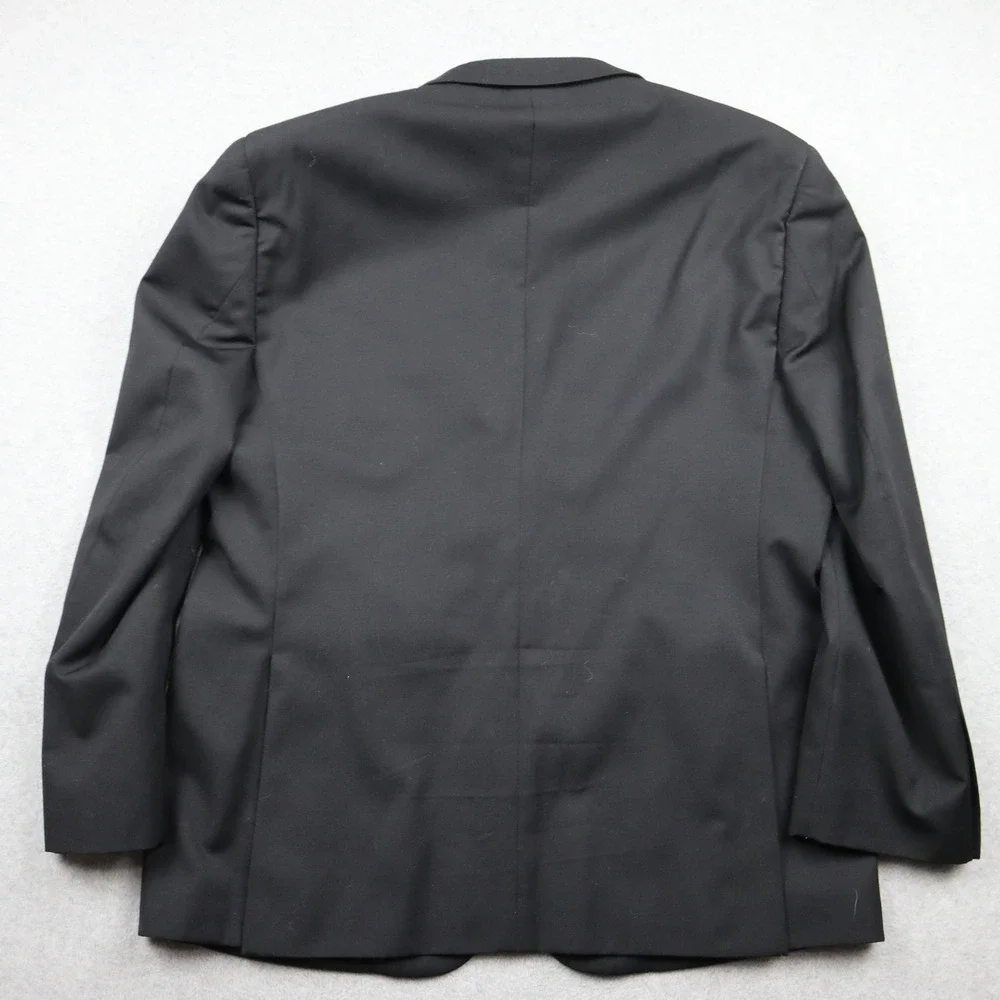 Pronto Uomo Blazer Mens 44R Platinum Black Wool Two-Button Solid Regular Fit